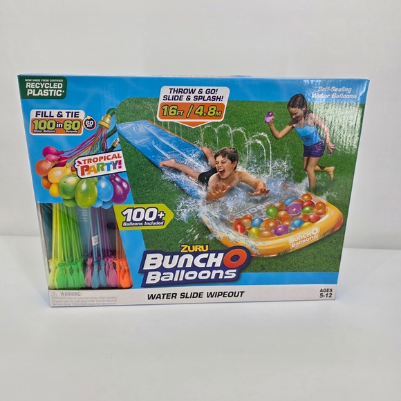 Zuru Bunch O Balloons Water Slide Wipeout 16ft Slide 100+‎ Balloons - Picture 2 of 4